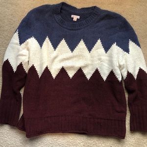Xhilaration Chenille Colorblock Sweater
